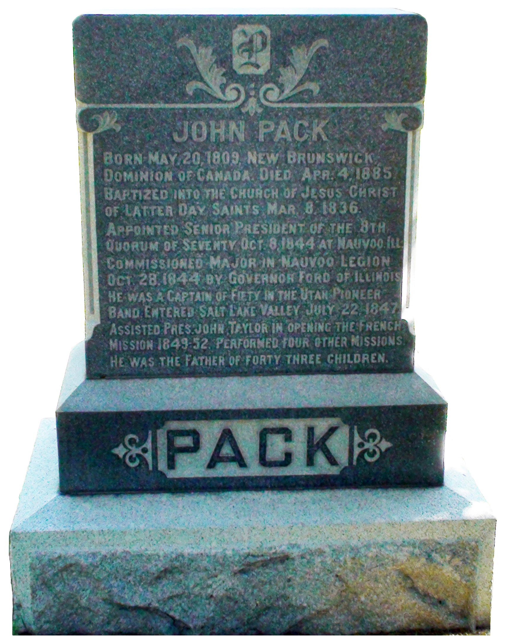John Pack Tombstone